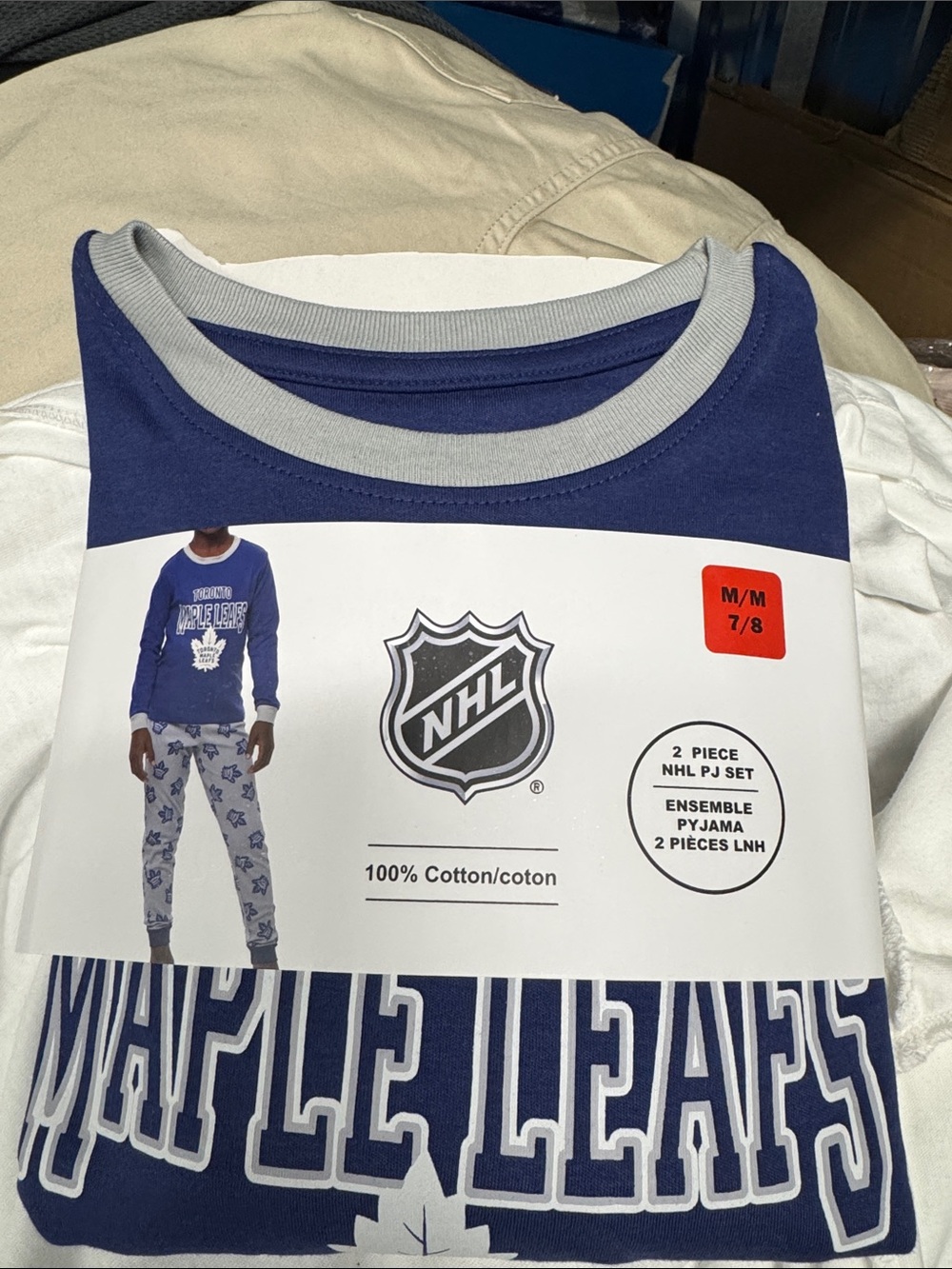 NHL Boys Navy and Gray Toronto Maple Leafs Pajama Set